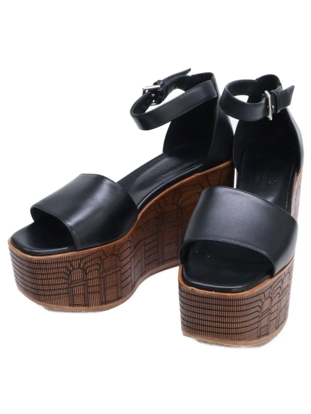 Hermes Illusion Ankle Strap Wedge Sole Sandals